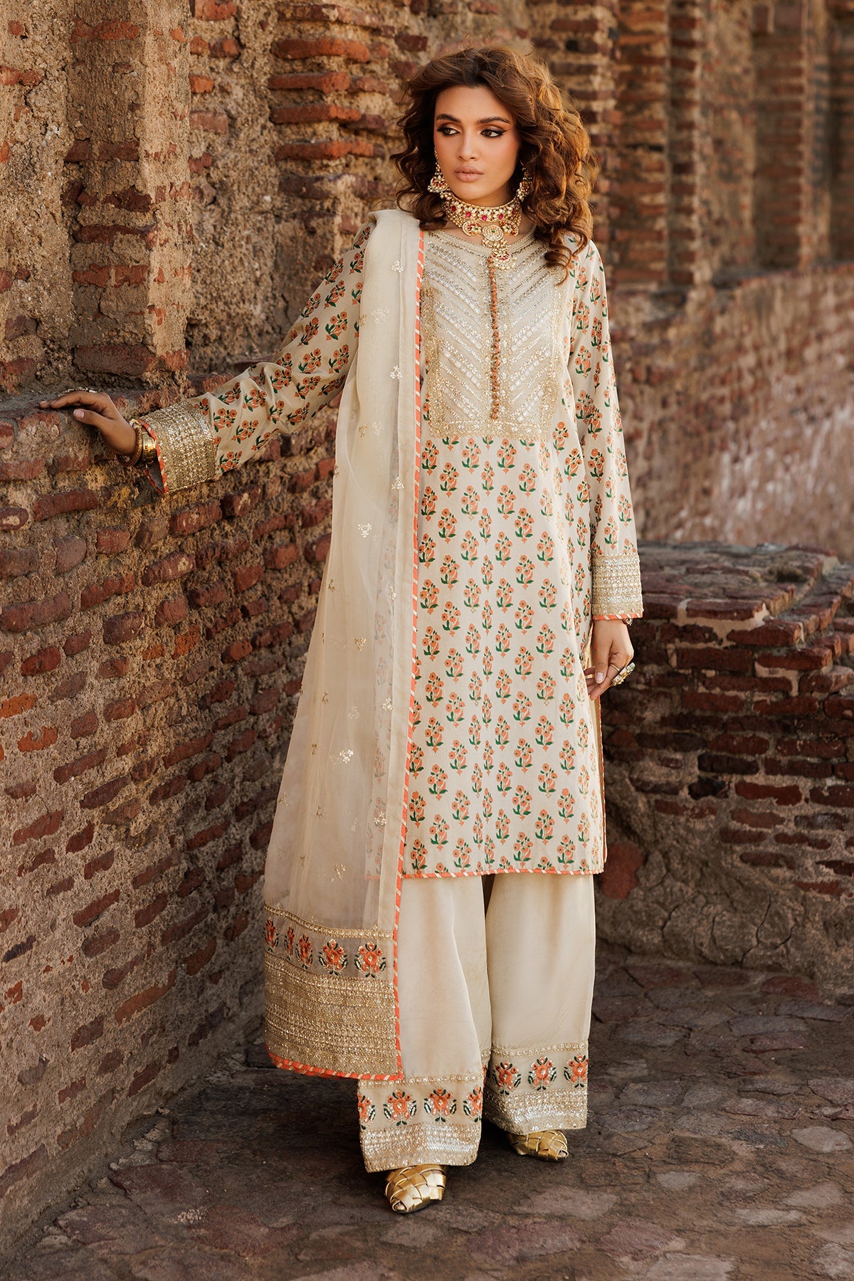 Charizma Embroidered Raw Silk 3 Piece Suit