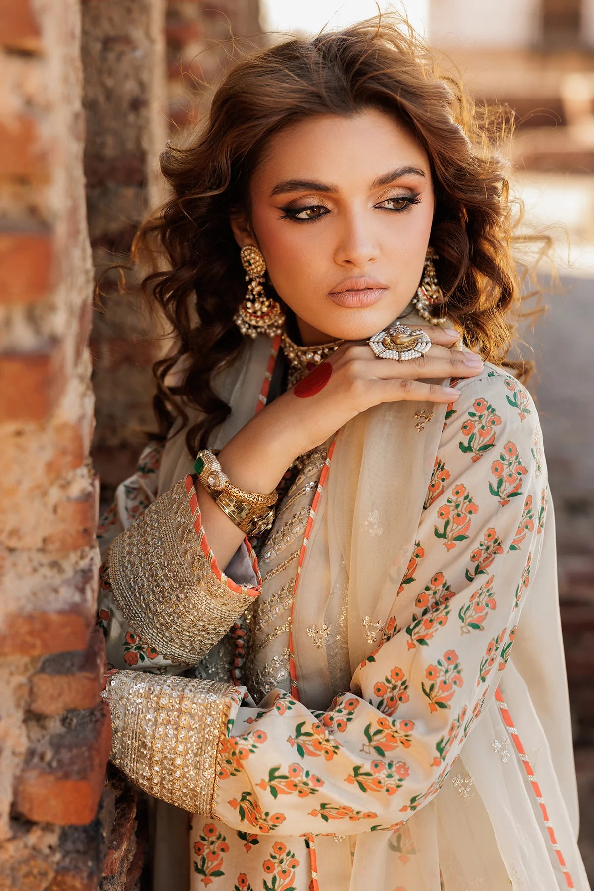 Charizma Embroidered Raw Silk 3 Piece Suit