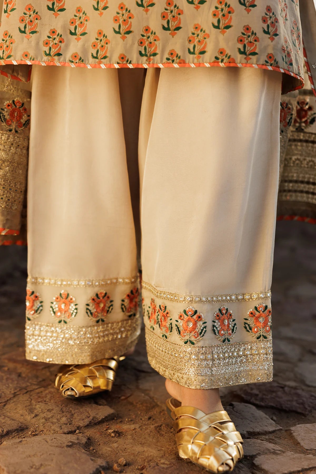 Charizma Embroidered Raw Silk 3 Piece Suit