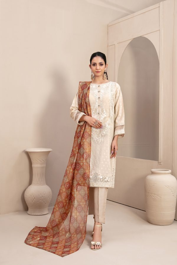 Tawakkal Embroidered Fancy Jacquard 3 Piece Suit