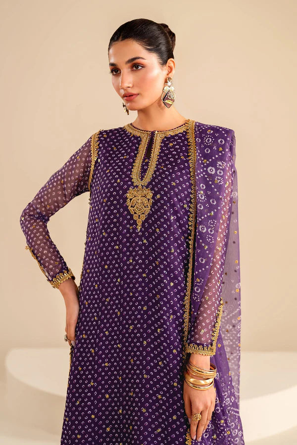 Baroque Embroidered Chiffon Chundri 3 Piece Suit
