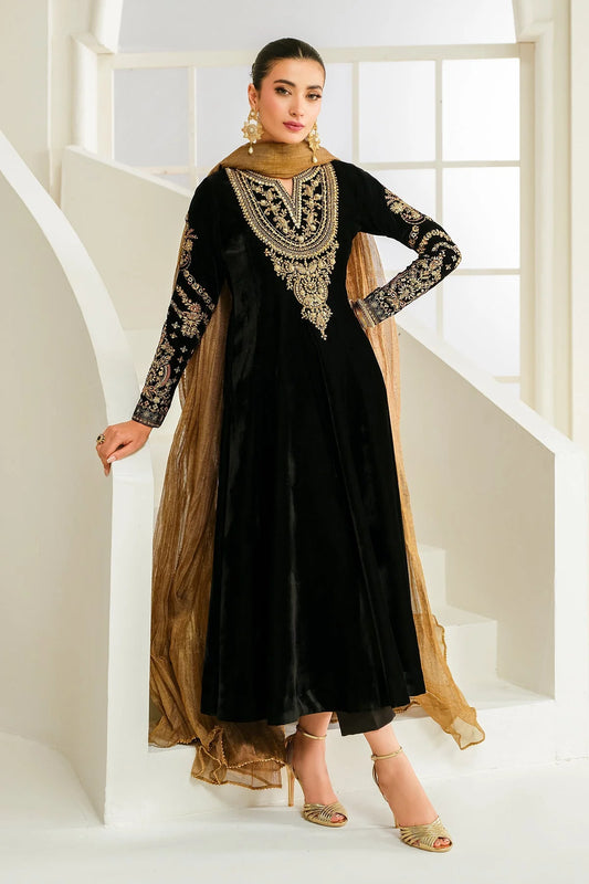 BAROQUE Pret Embroidered Velvet 3 piece Suit