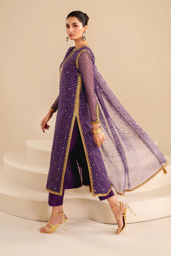 Baroque Embroidered Chiffon Chundri 3 Piece Suit