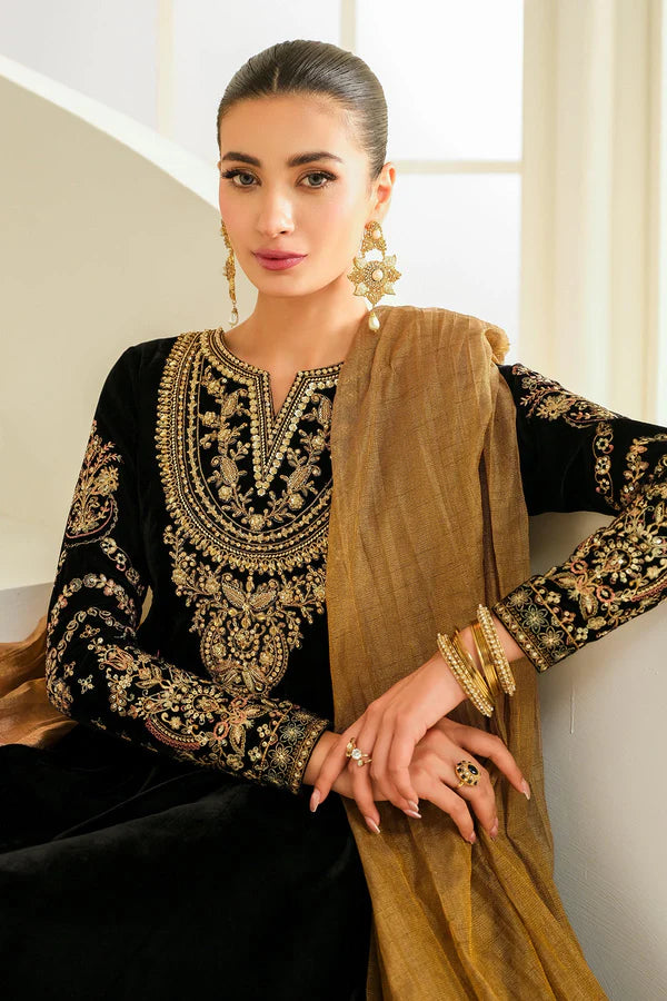 BAROQUE Pret Embroidered Velvet 3 piece Suit