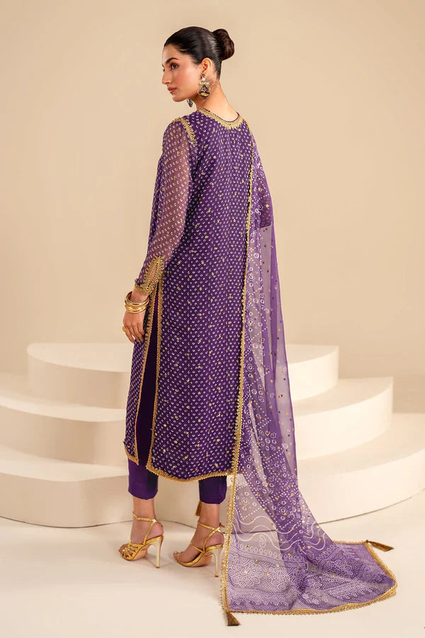 Baroque Embroidered Chiffon Chundri 3 Piece Suit