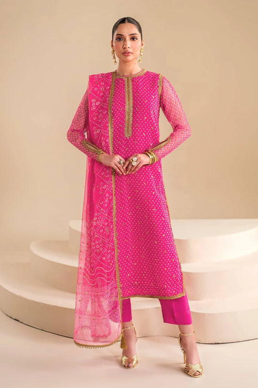Baroque Embroidered Chiffon Chundri 3 Piece Suit
