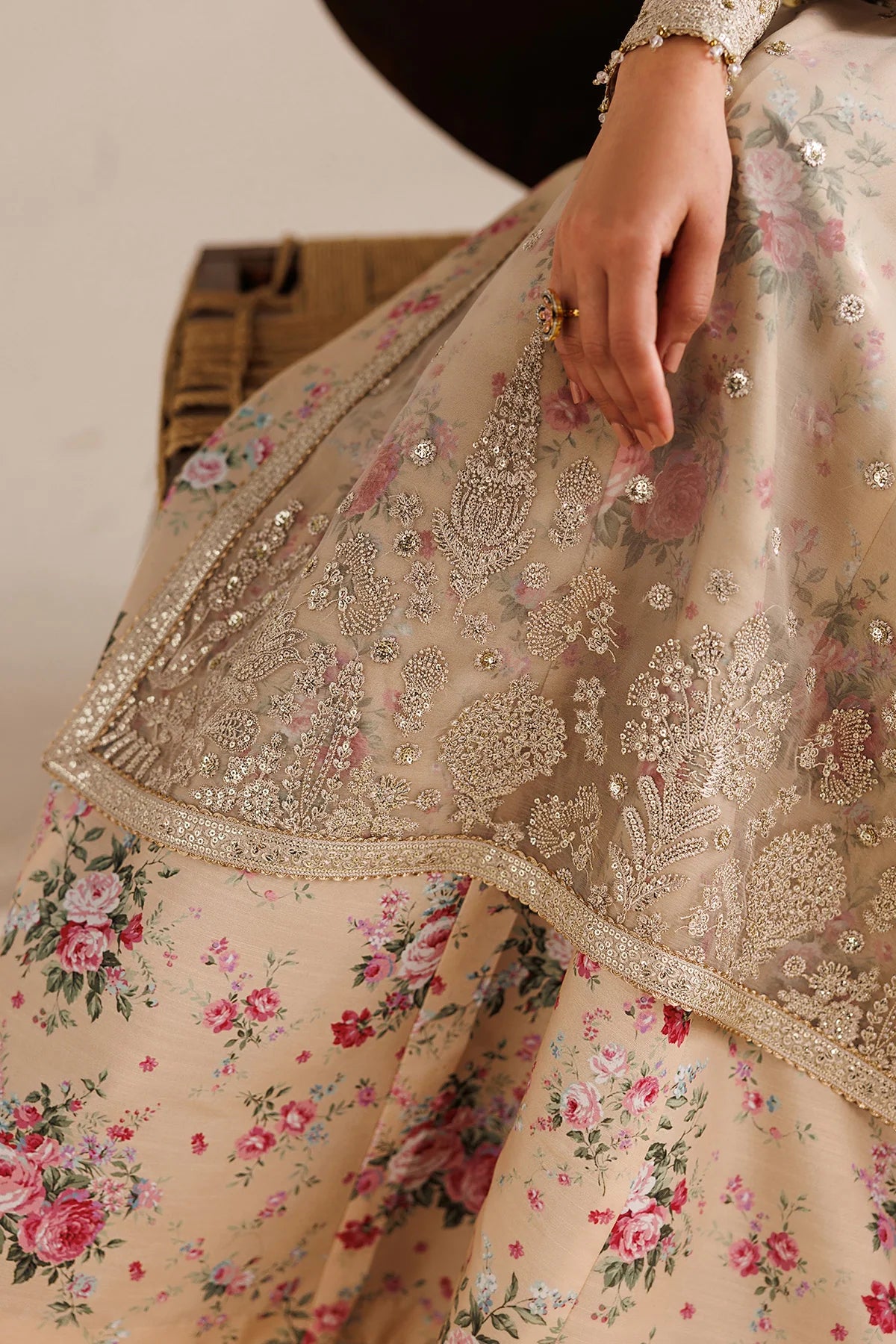 Jazmin Semi-formals Embroidered Chiffon 4 Piece Suit