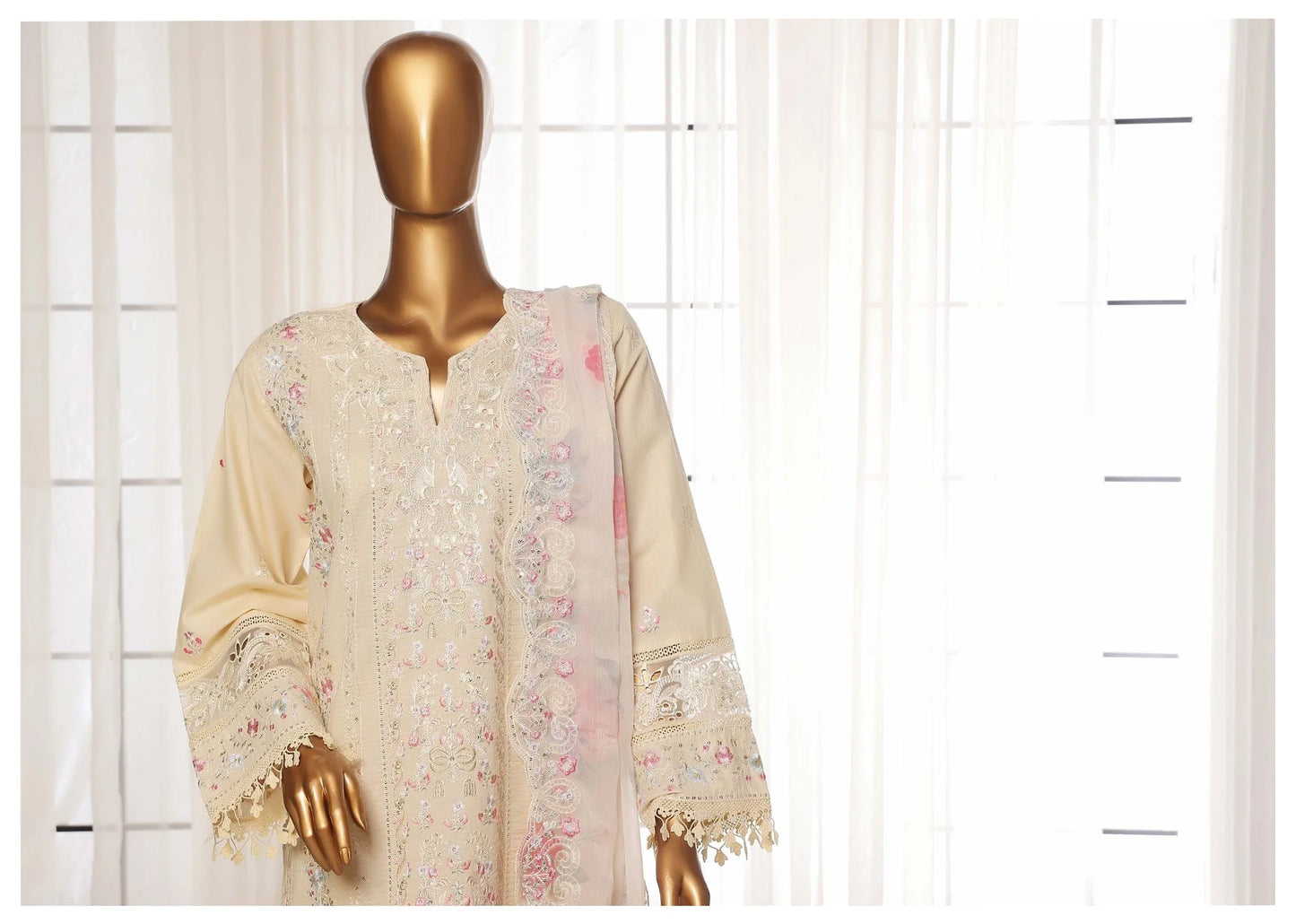Sadabahar Luxury Embroidered Cambric Lawn 3 Piece