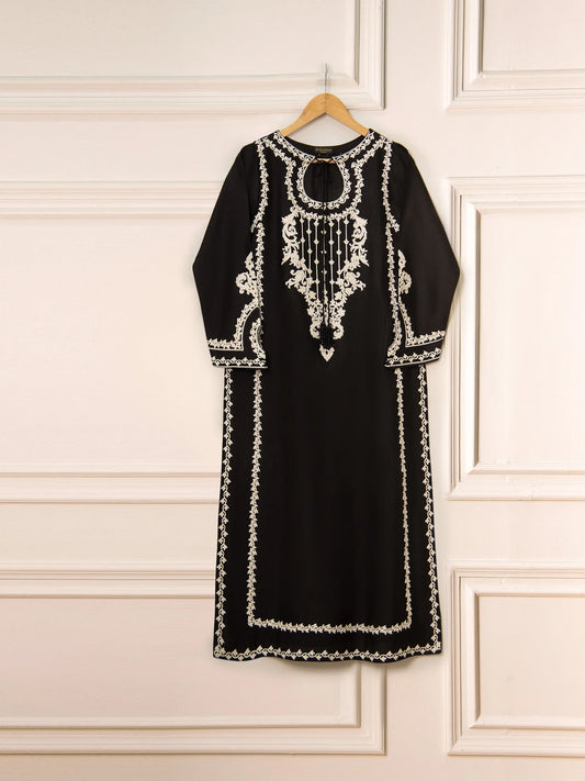 THREE PIECE PURE SILK NET SHIRT WITH ORGANZA DUPATTA & SILK PANT