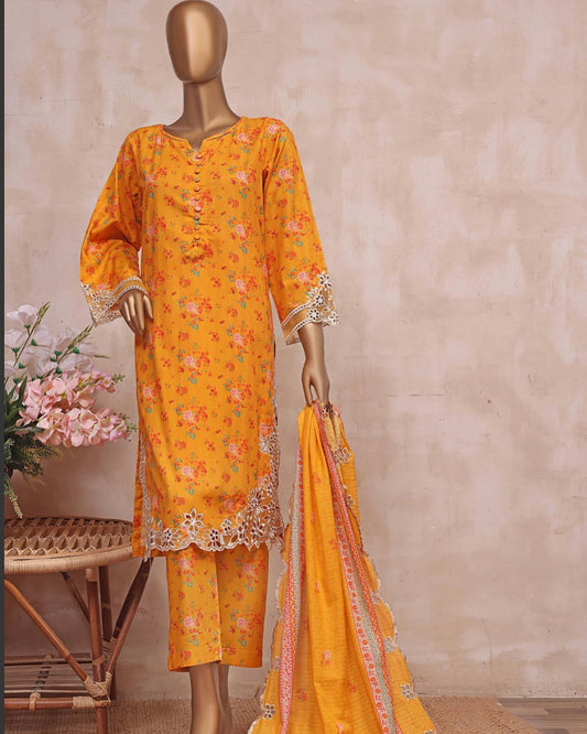 Sadabahar Embroidered Cutwork Mid Summer Lawn 3 Piece Suit