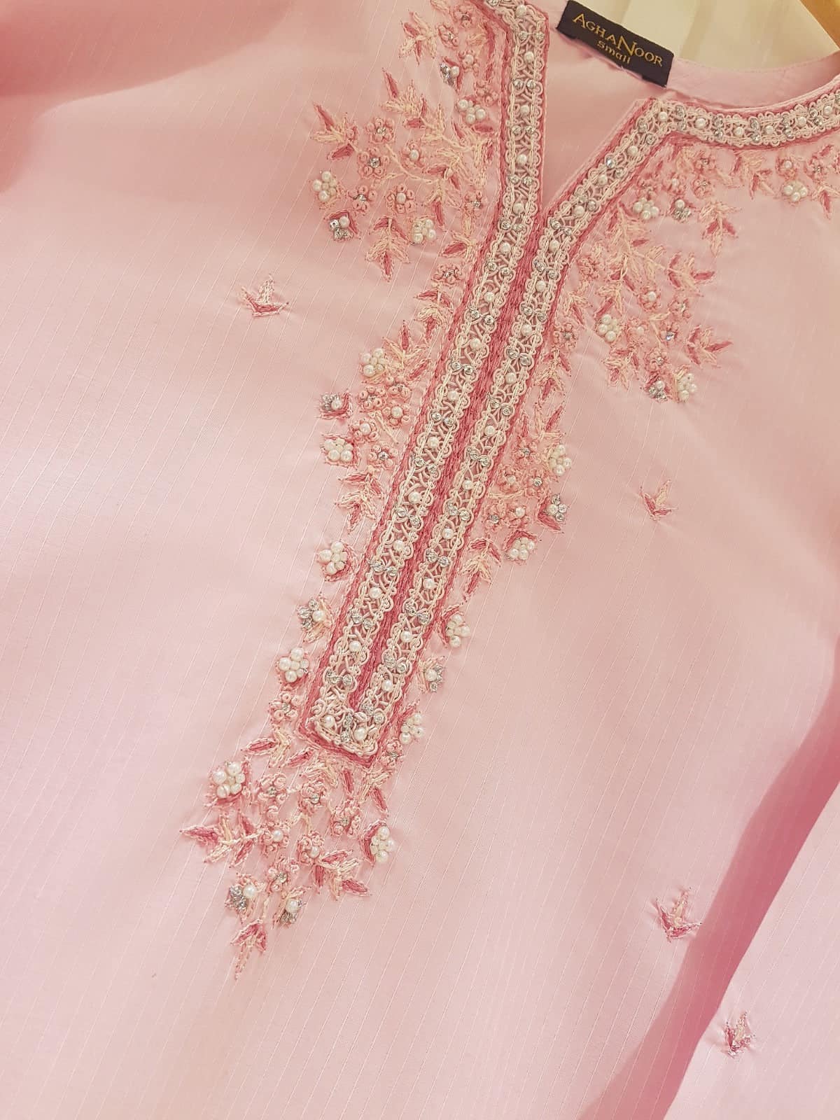 AGHANOOR PIMA COTTON LAWN EMBROIDERED SHIRT