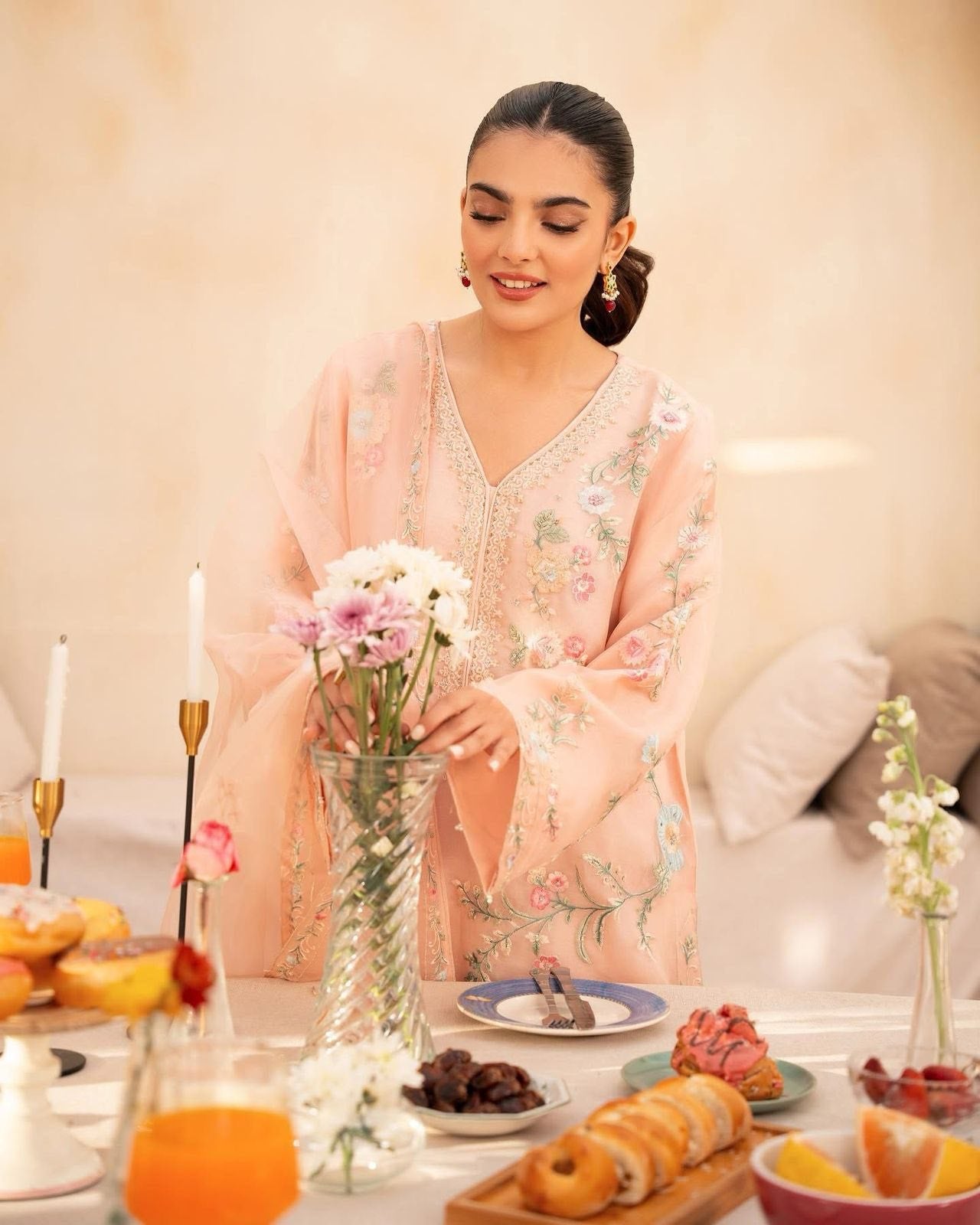 AGHANOOR 3 Piece - Pure Organza Embroidered Suit