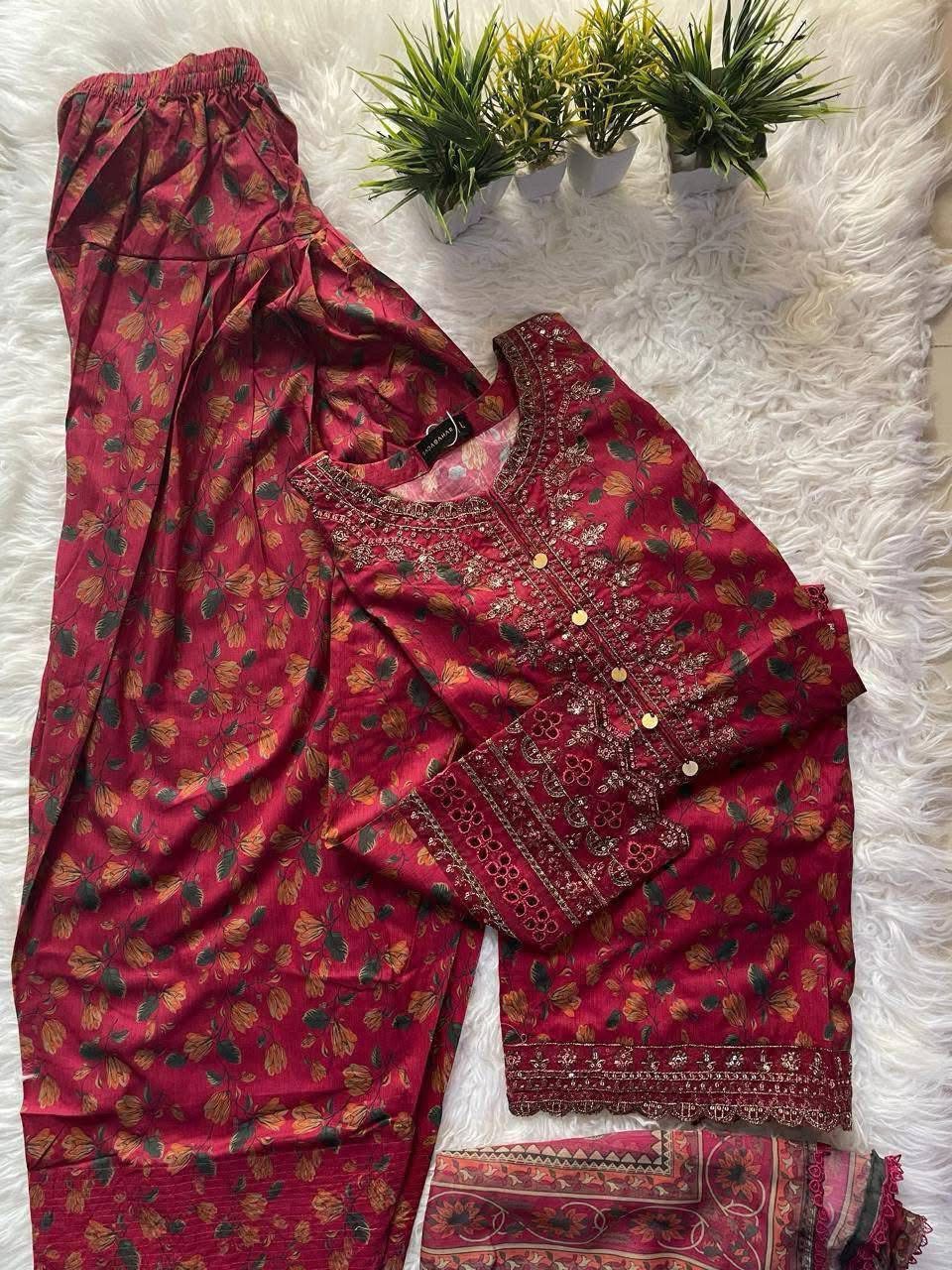 Malika Embroidered & Printed Festive Lawn 3 Piece