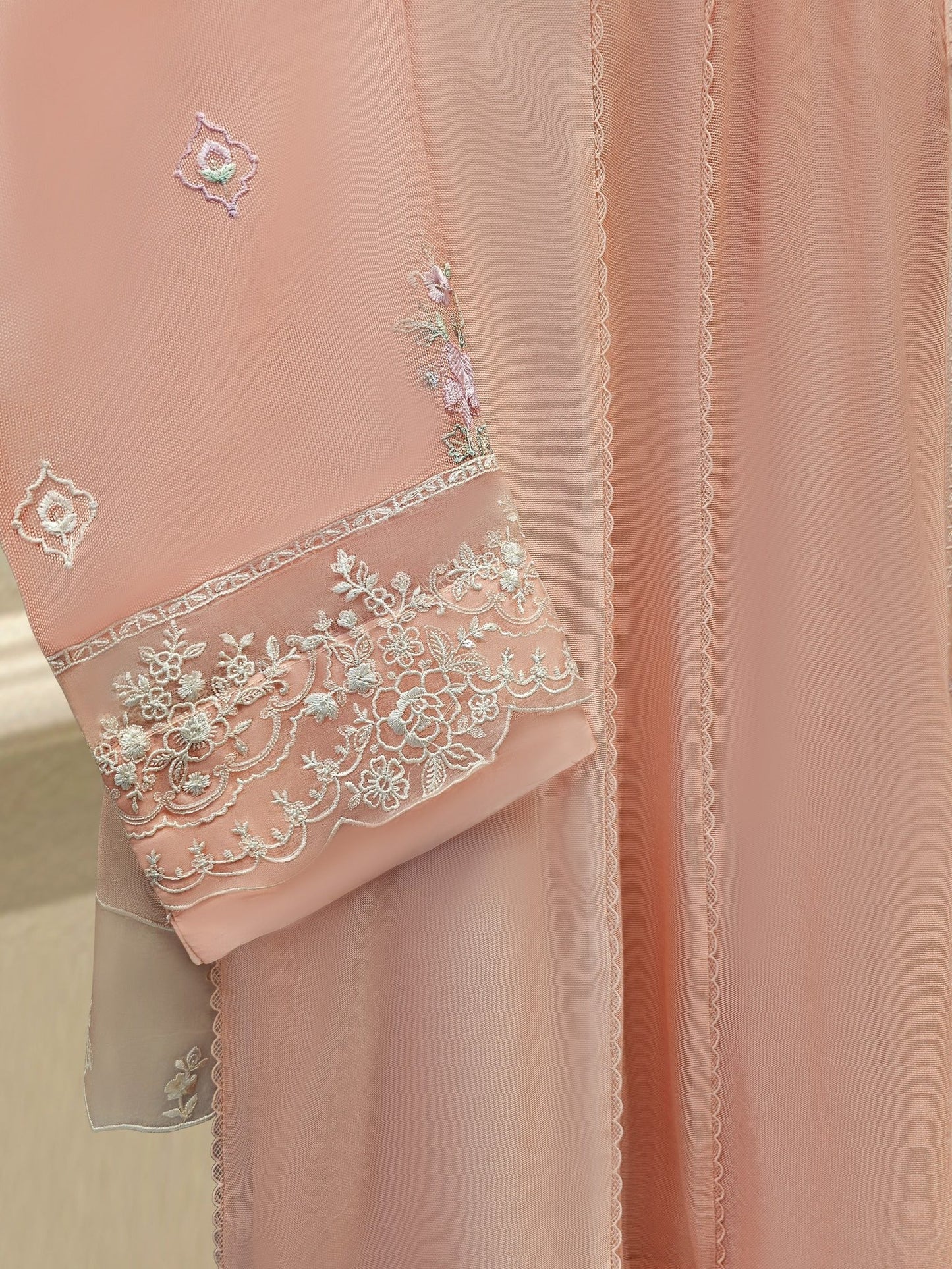 Aghanoor Embroidered Cotton Net Frock Style 3 Piece Suit