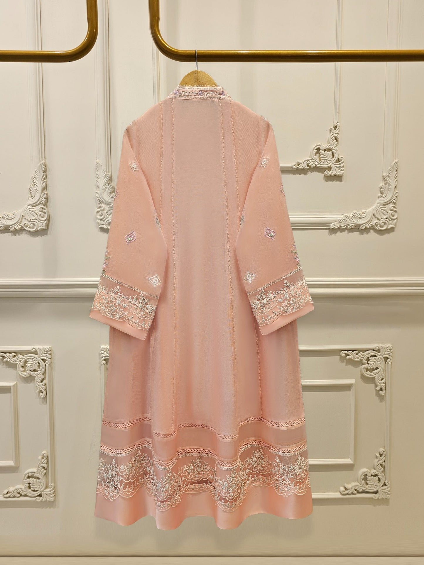 Aghanoor Embroidered Cotton Net Frock Style 3 Piece Suit