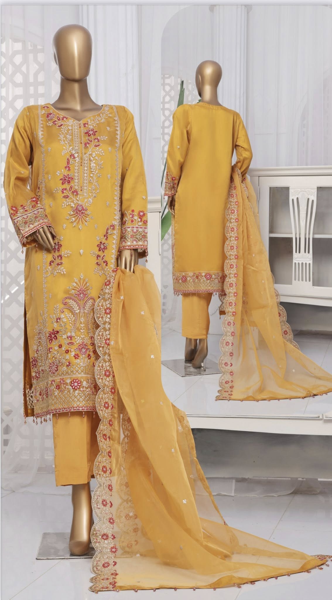 Sada-E-Noor Embroidered Organza 3 Piece