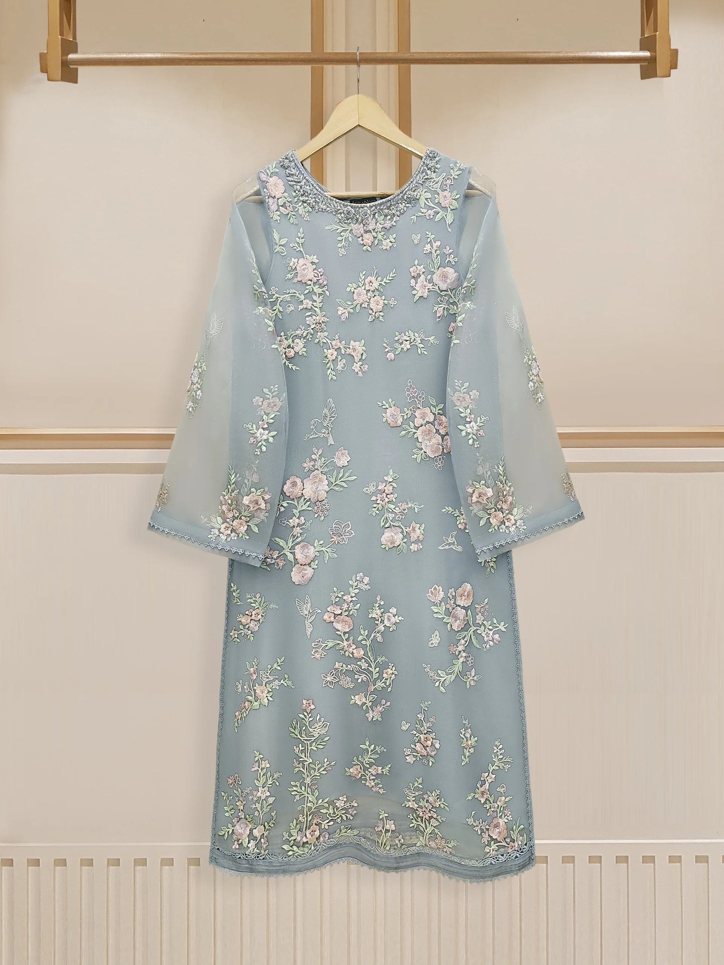 AGHANOOR 3 Piece - Pure Organza Embroidered Suit