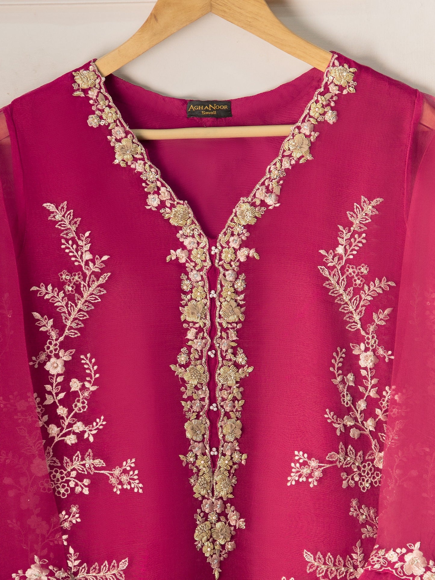 AGHANOOR 3 Piece - Pure Organza Embroidered Suit