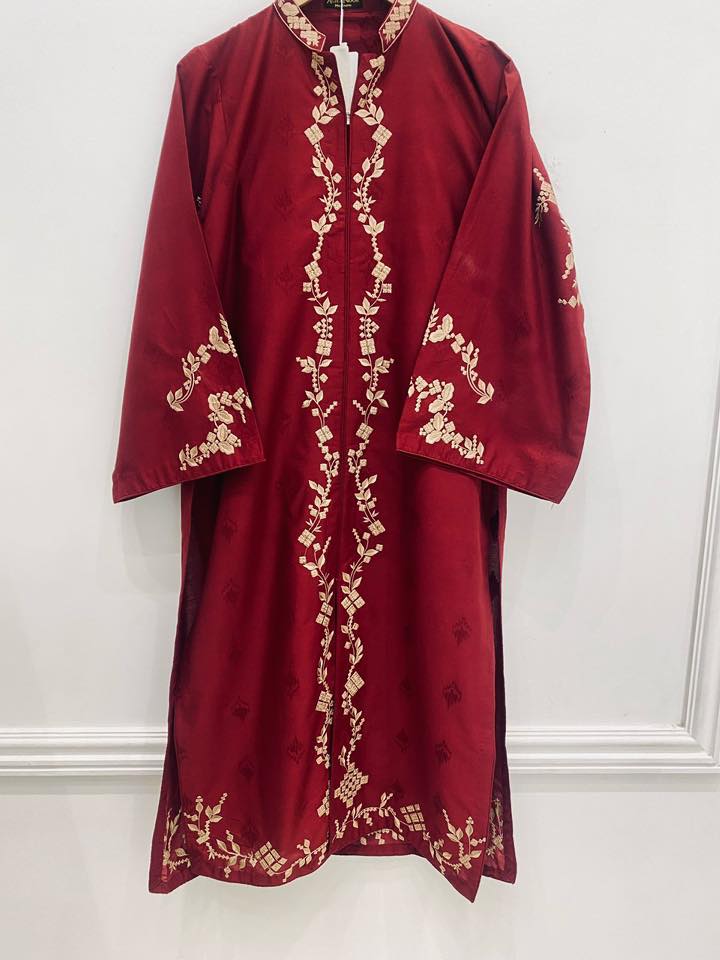 AGHANOOR JACQUARD LAWN EMB SHIRT WITH PANT