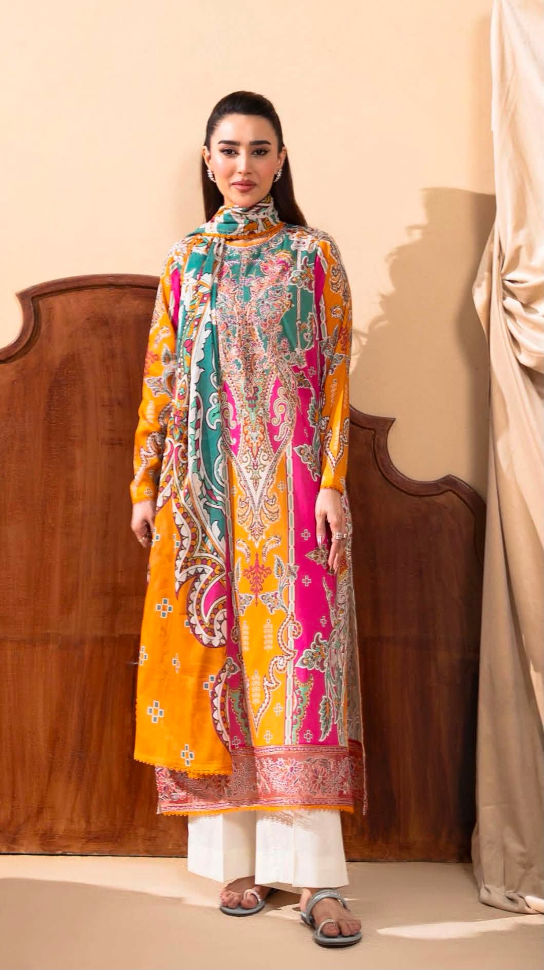 GULLJEE GULLBANO PREMIUM LAWN EMBROIDERED 3 PIECE