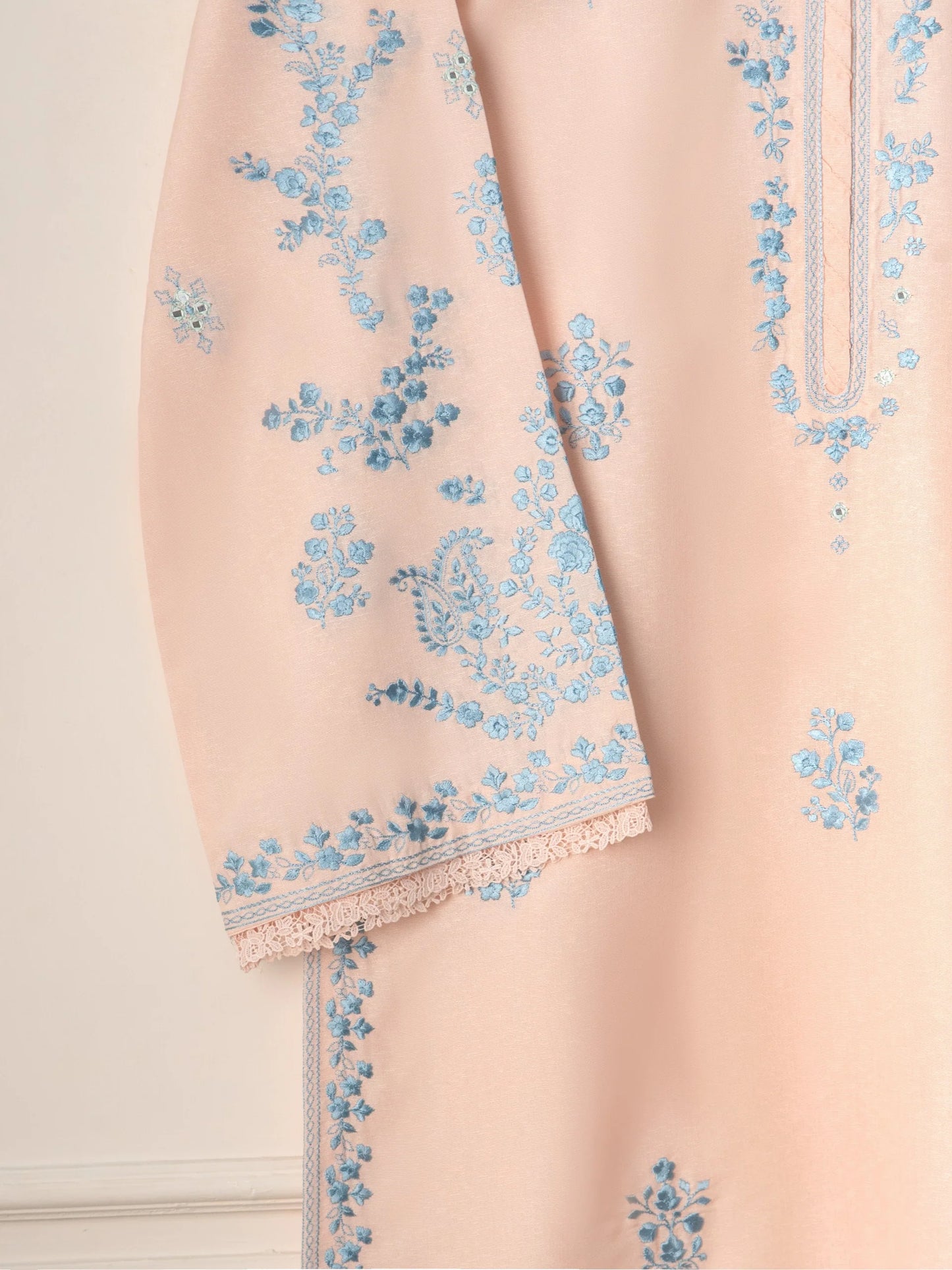 AGHANOOR TWO EMBROIDERED KARANDI SHIRT WITH DUPATTA