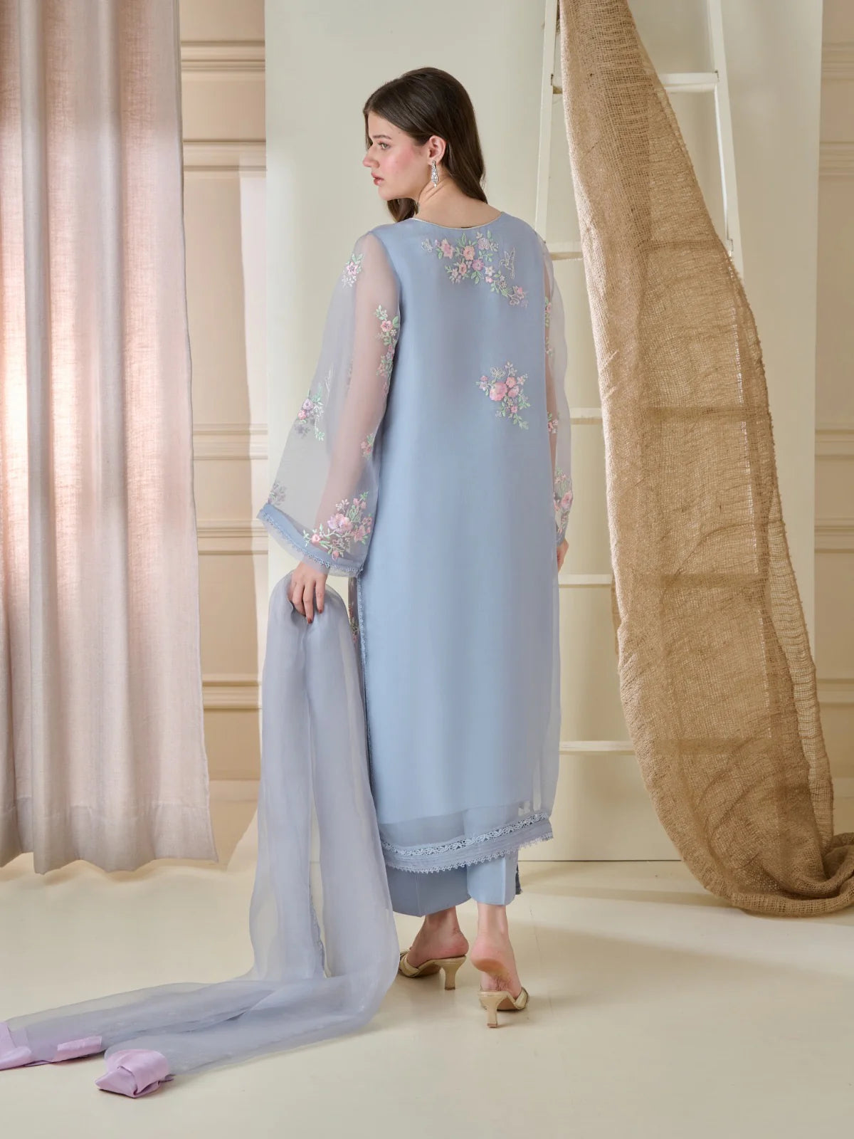 AGHANOOR 3 Piece - Pure Organza Embroidered Suit