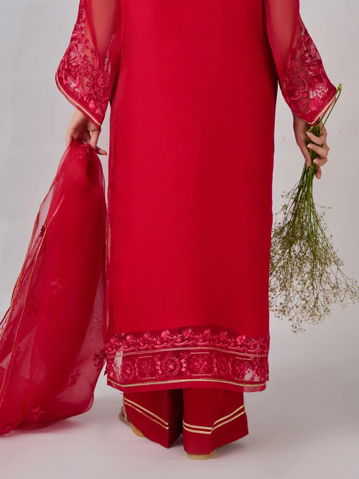 AGHANOOR 3 Piece - Pure Organza Embroidered Suit