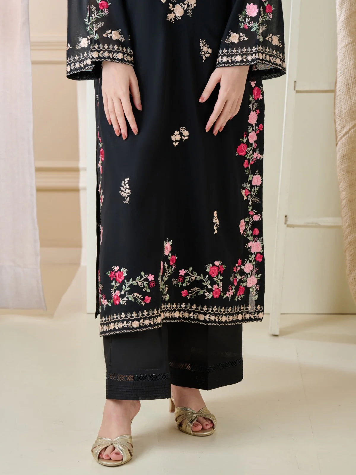 2 Piece - Embroidered Swiss Voile Suit