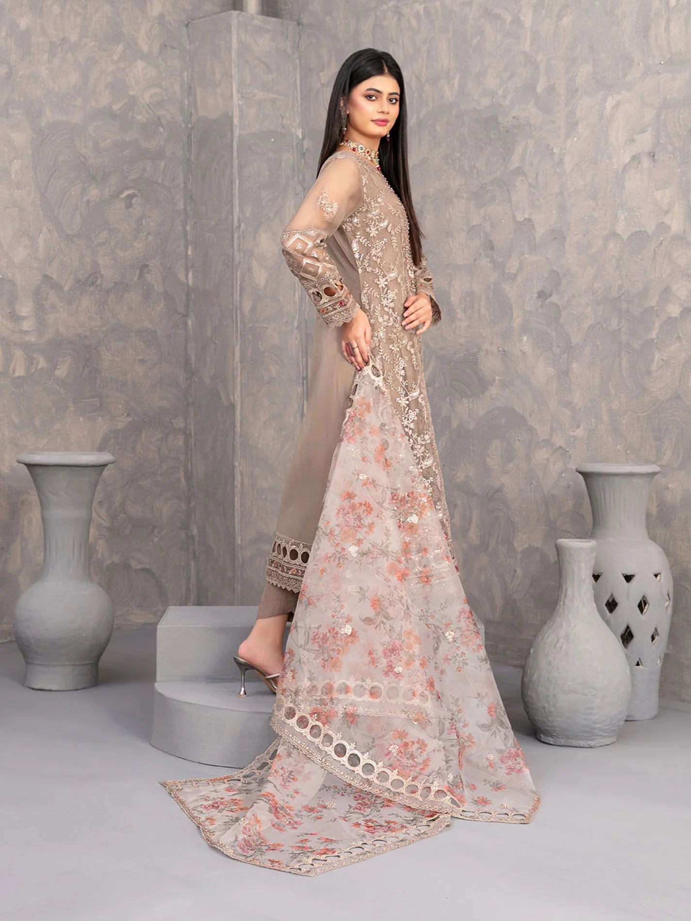 Tawakkal Dilkash Heavily Embroidered Organza 3 Piece