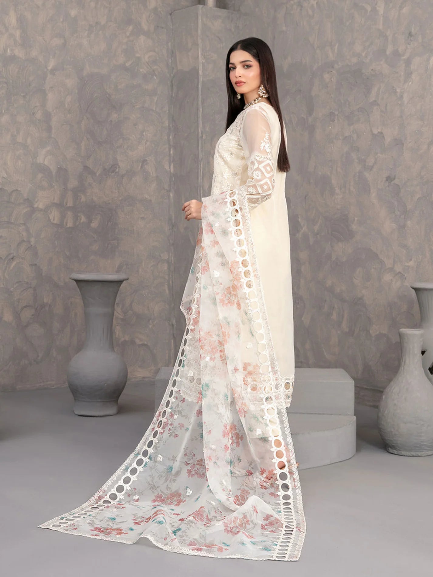 Tawakkal Dilkash Heavily Embroidered Organza 3 Piece