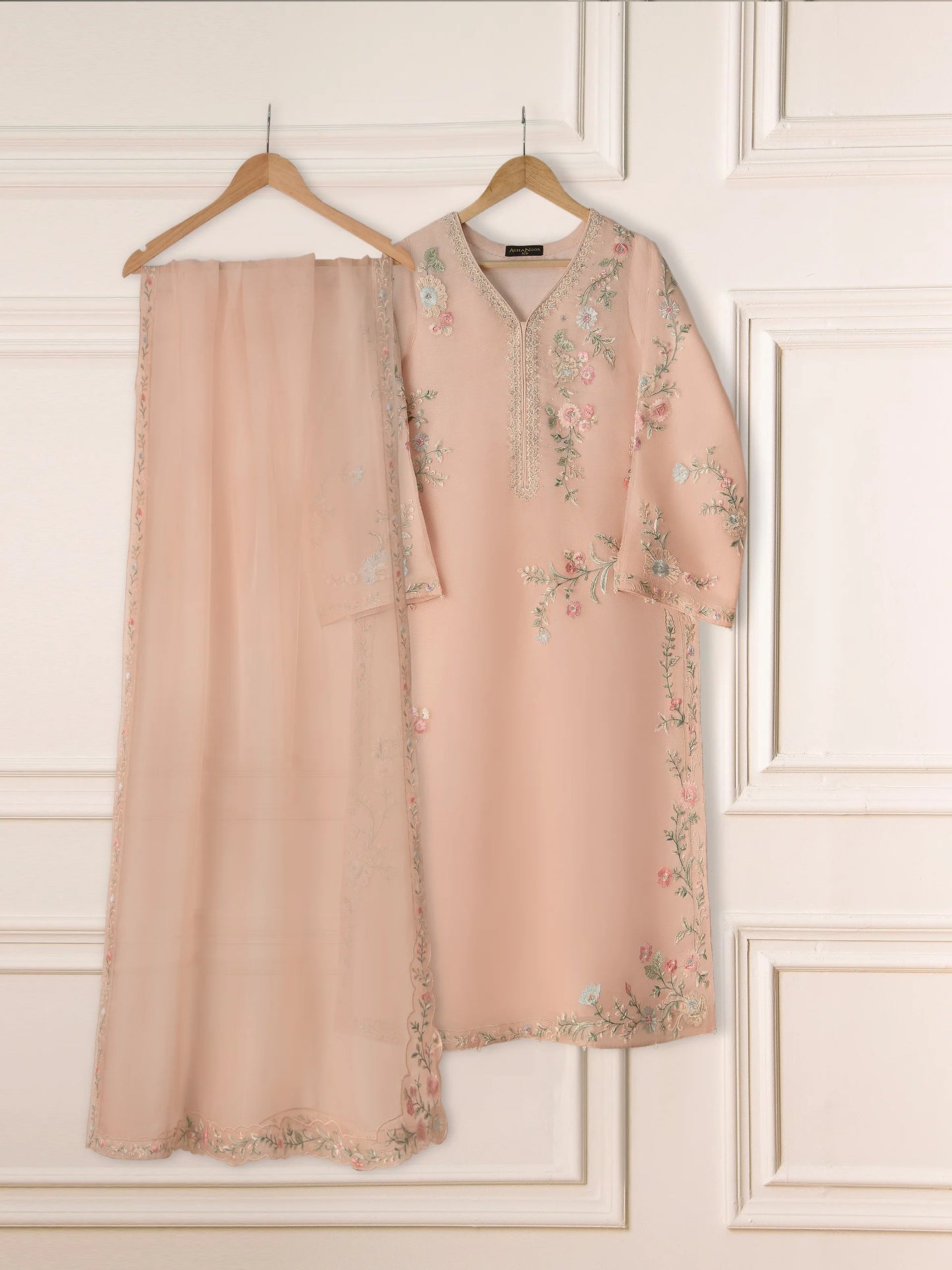 AGHANOOR 3 Piece - Pure Organza Embroidered Suit