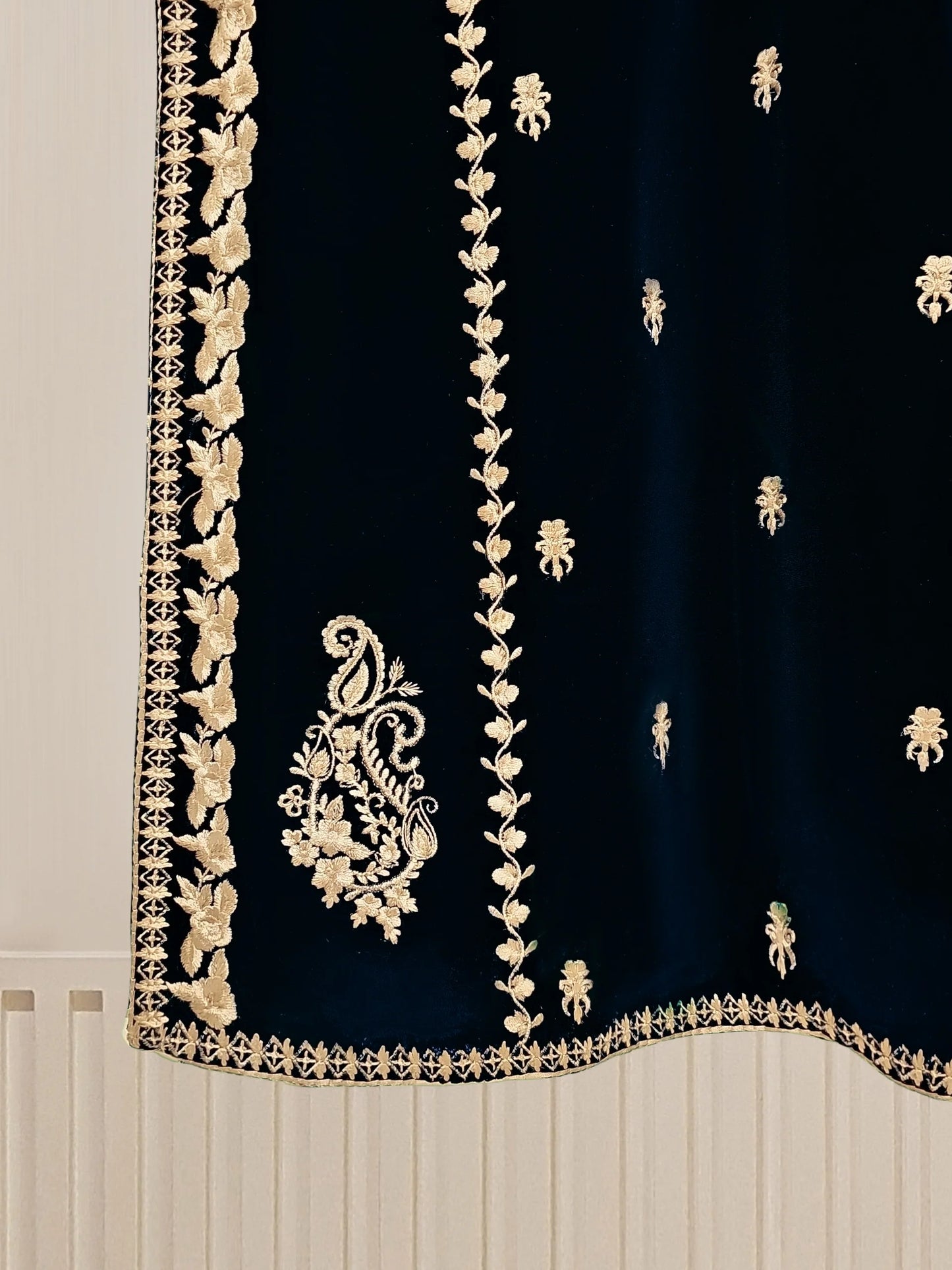 Aghanoor 2 Piece - Embroidered Velvet Shirt & Pant