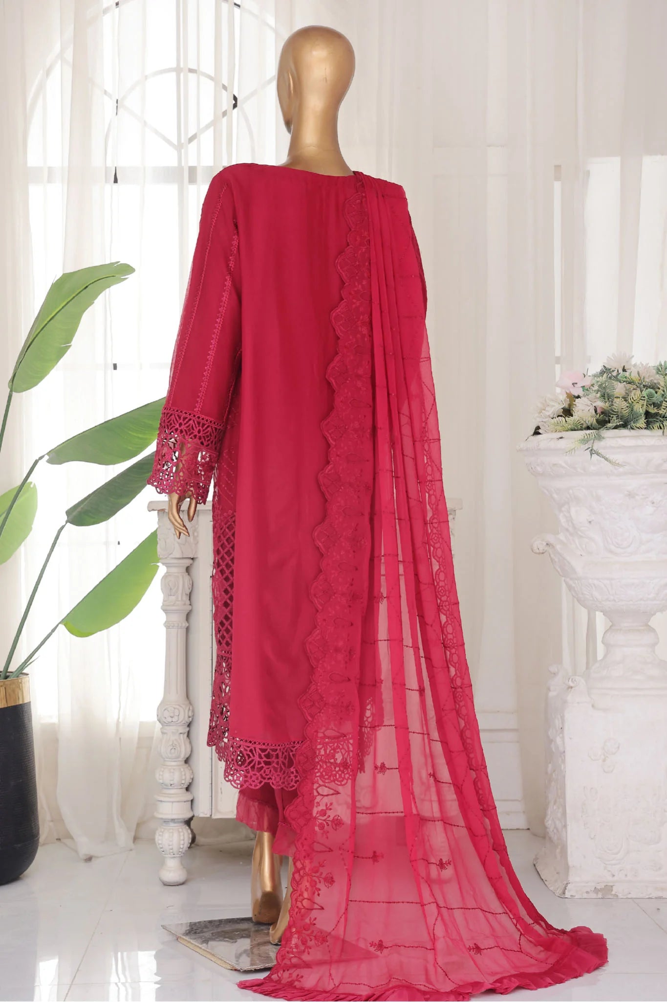 Bin Saeed Embroidered Chiffon 3 Piece