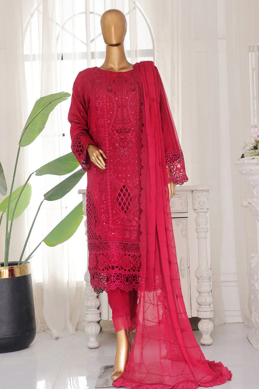 Bin Saeed Embroidered Chiffon 3 Piece