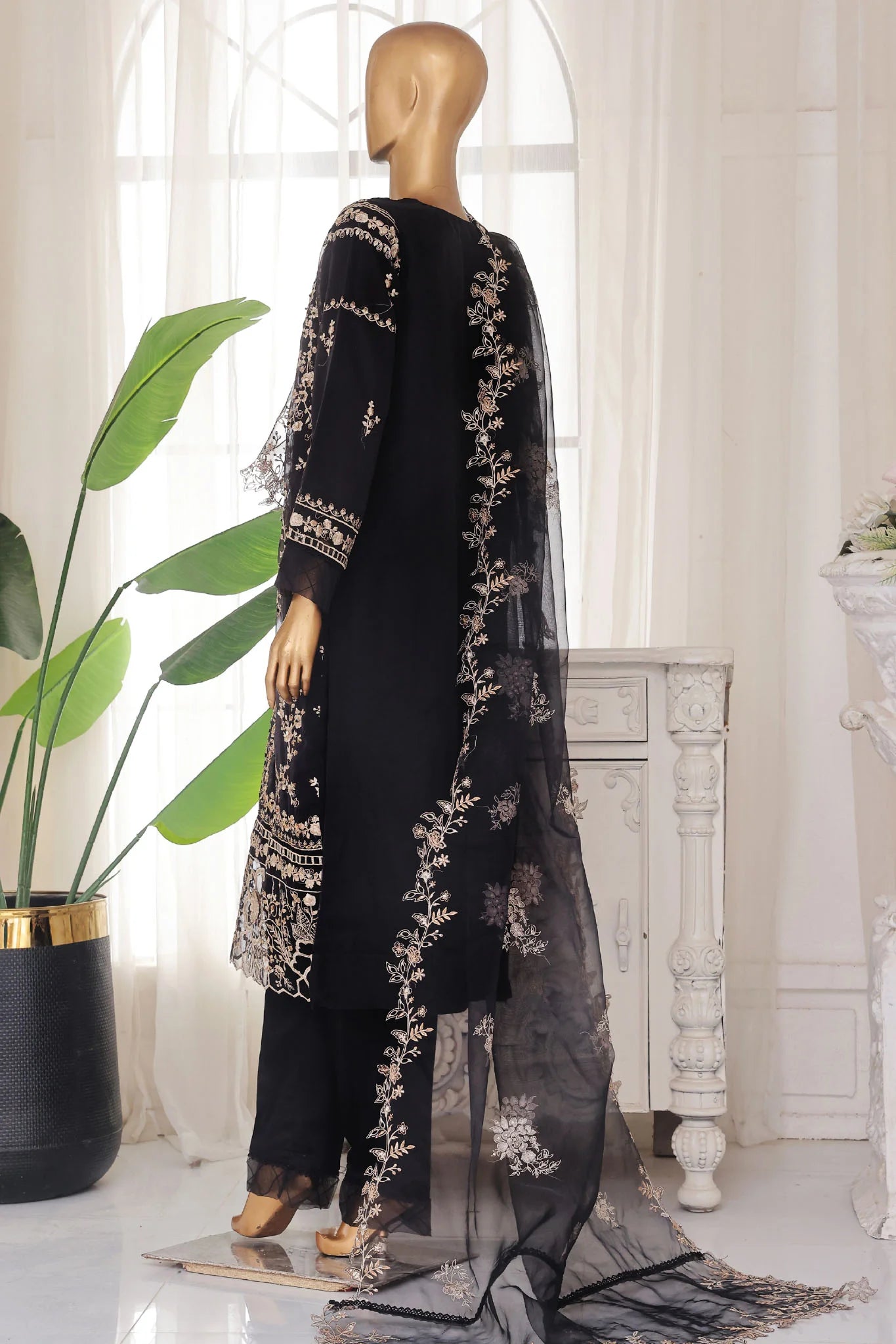 Bin Saeed Embroidered Organza 3 Piece