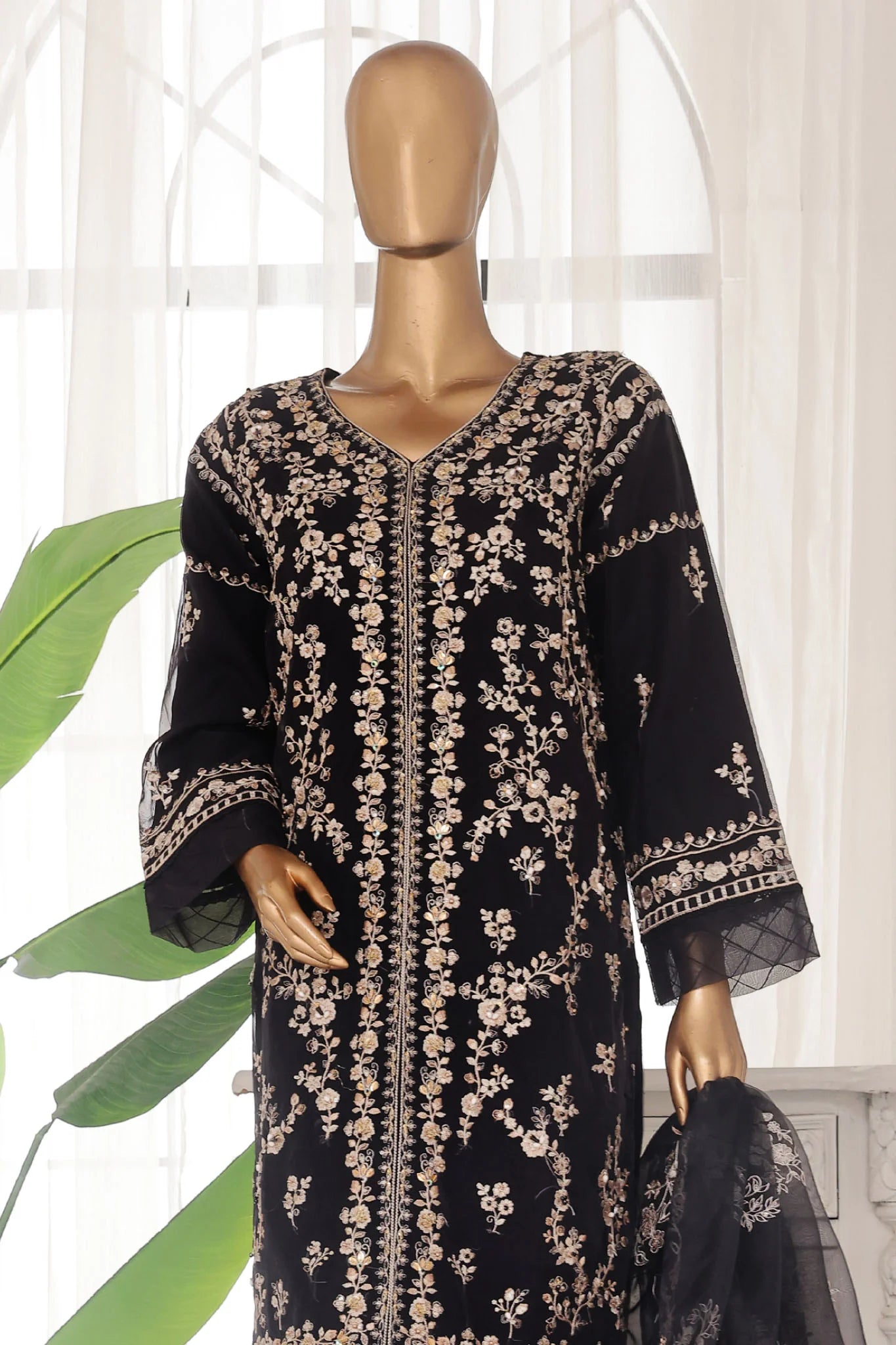 Bin Saeed Embroidered Organza 3 Piece