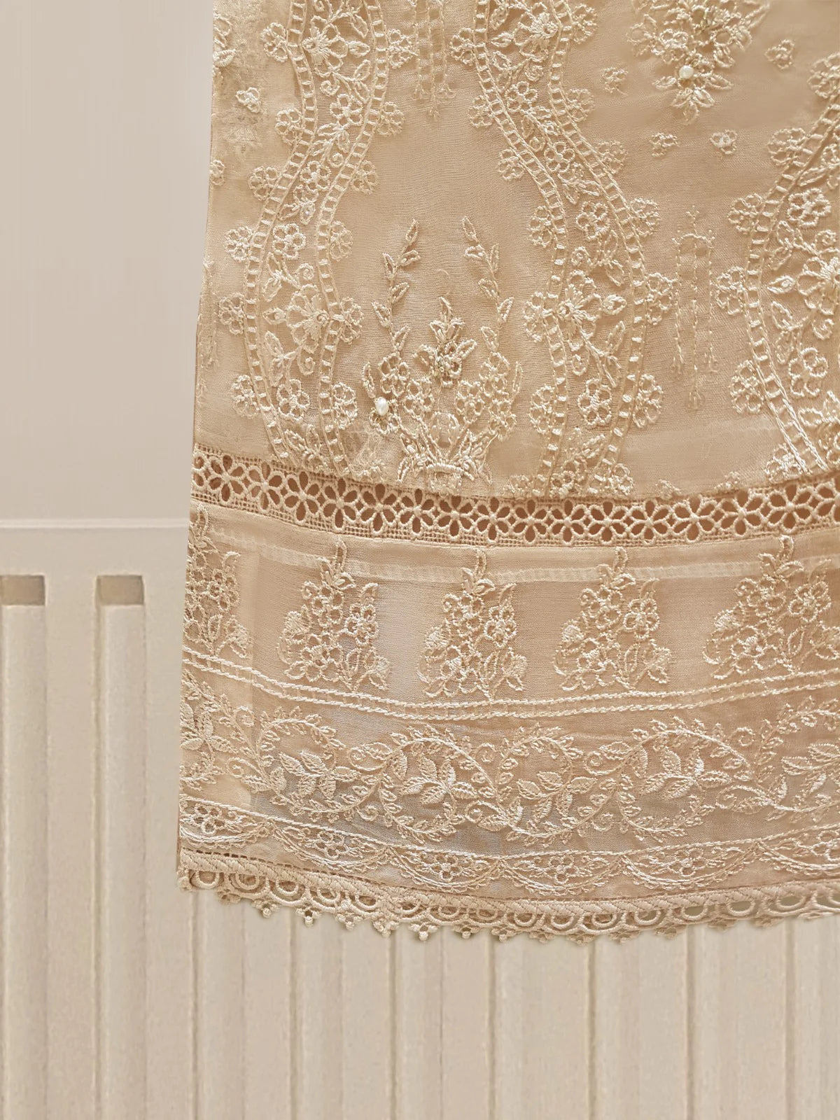 AGHANOOR 3 PIECE PURE ORGANZA EMBROIDERED SHIRT WITH DUPATTA