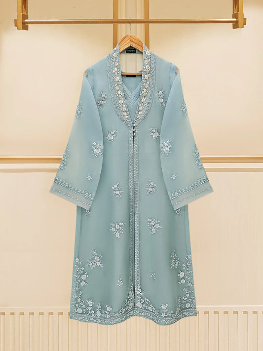 AGHANOOR ORGANZA EMBROIDERED SHIRT SILK, PANT & DUPATTA