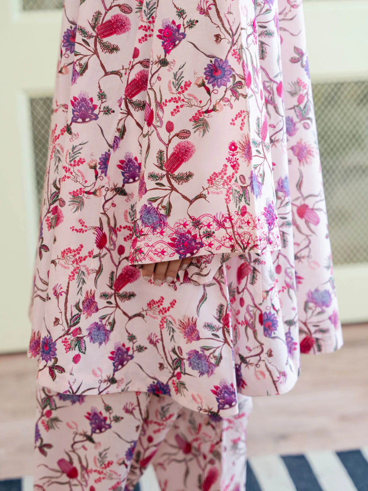 AGHANOOR CAMBRIC COTTON EMBROIDERED SHIRT