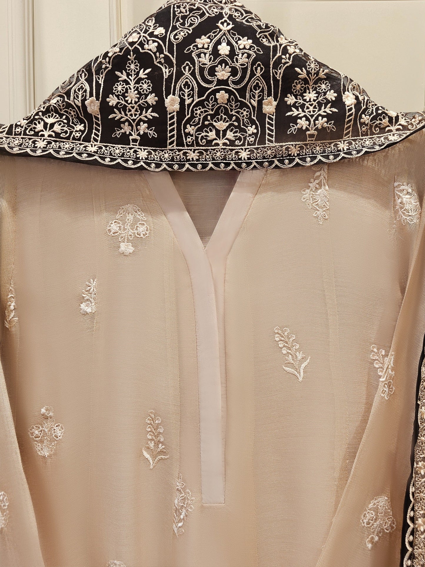 Aghanoor Embroidered Cotton Net Frock Style 3 Piece Suit