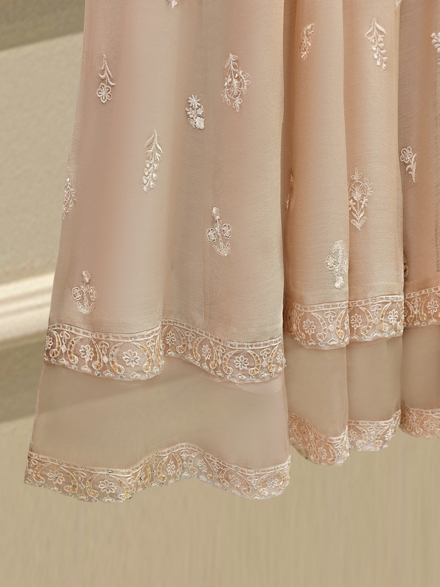 Aghanoor Embroidered Cotton Net Frock Style 3 Piece Suit
