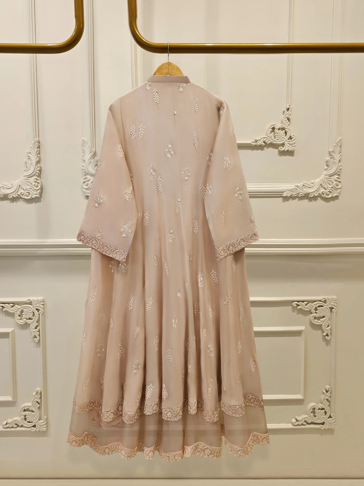Aghanoor Embroidered Cotton Net Frock Style 3 Piece Suit