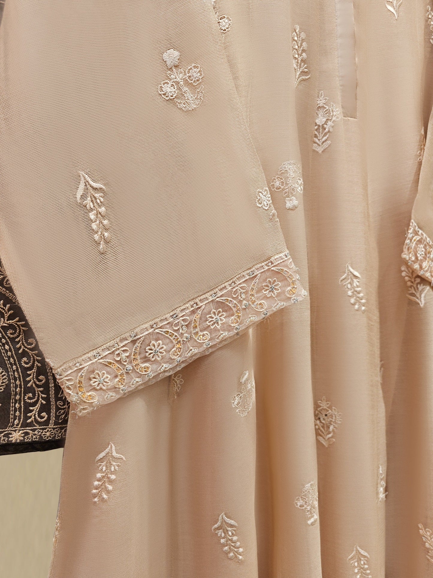 Aghanoor Embroidered Cotton Net Frock Style 3 Piece Suit