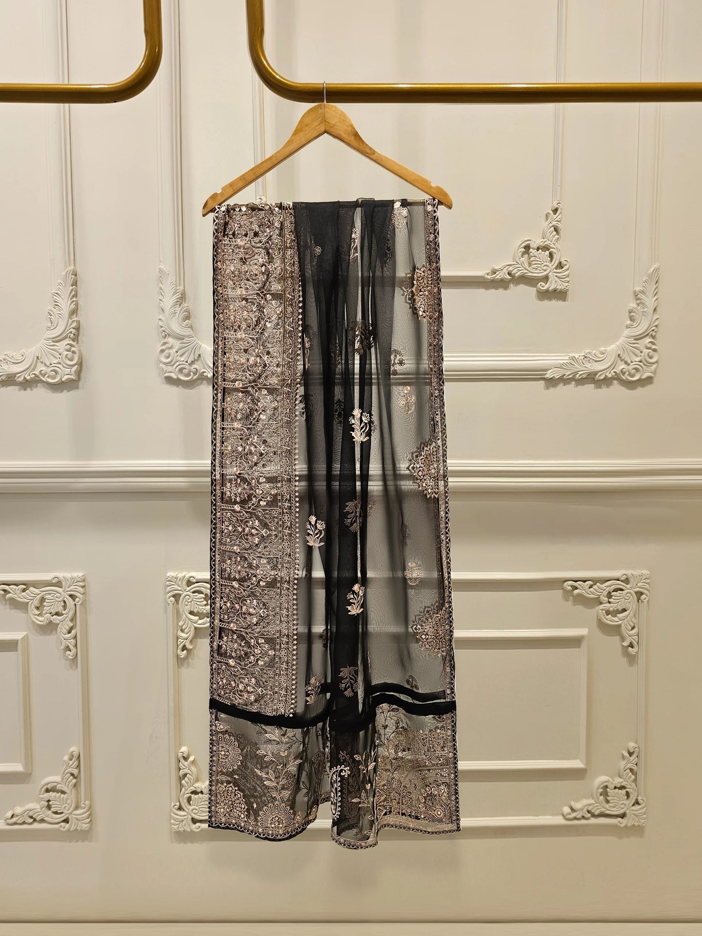 Aghanoor Embroidered Cotton Net Frock Style 3 Piece Suit