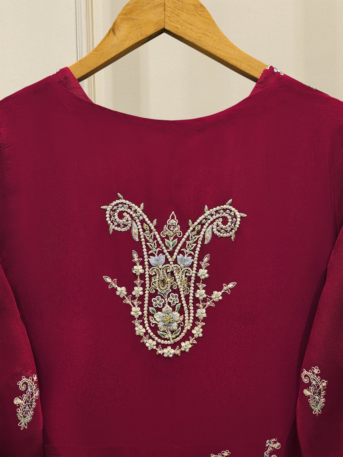 Aghanoor Embroidered Chiffon Frock Style 3 Piece Suit