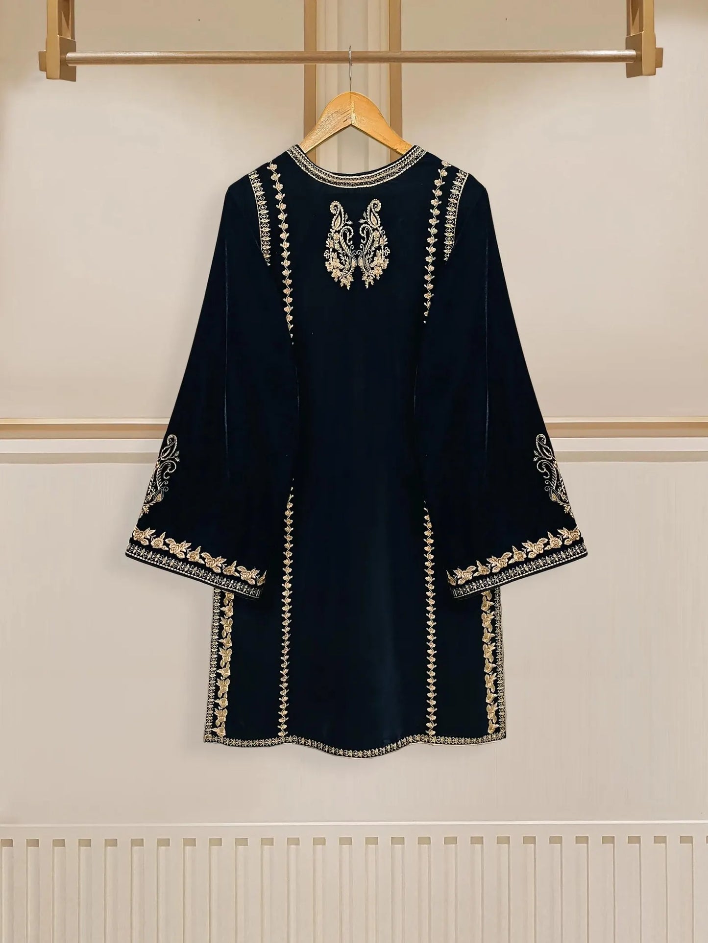 Aghanoor Embroidered Velvet Shirt with Velvet Pant