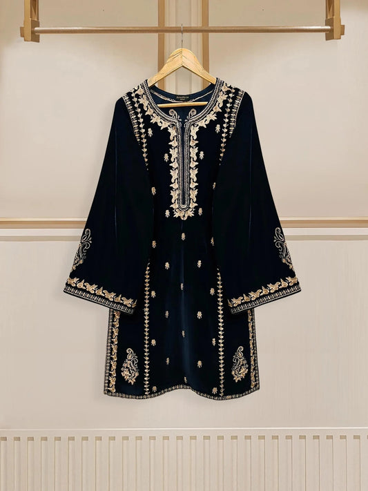 Aghanoor Embroidered Velvet Shirt with Velvet Pant