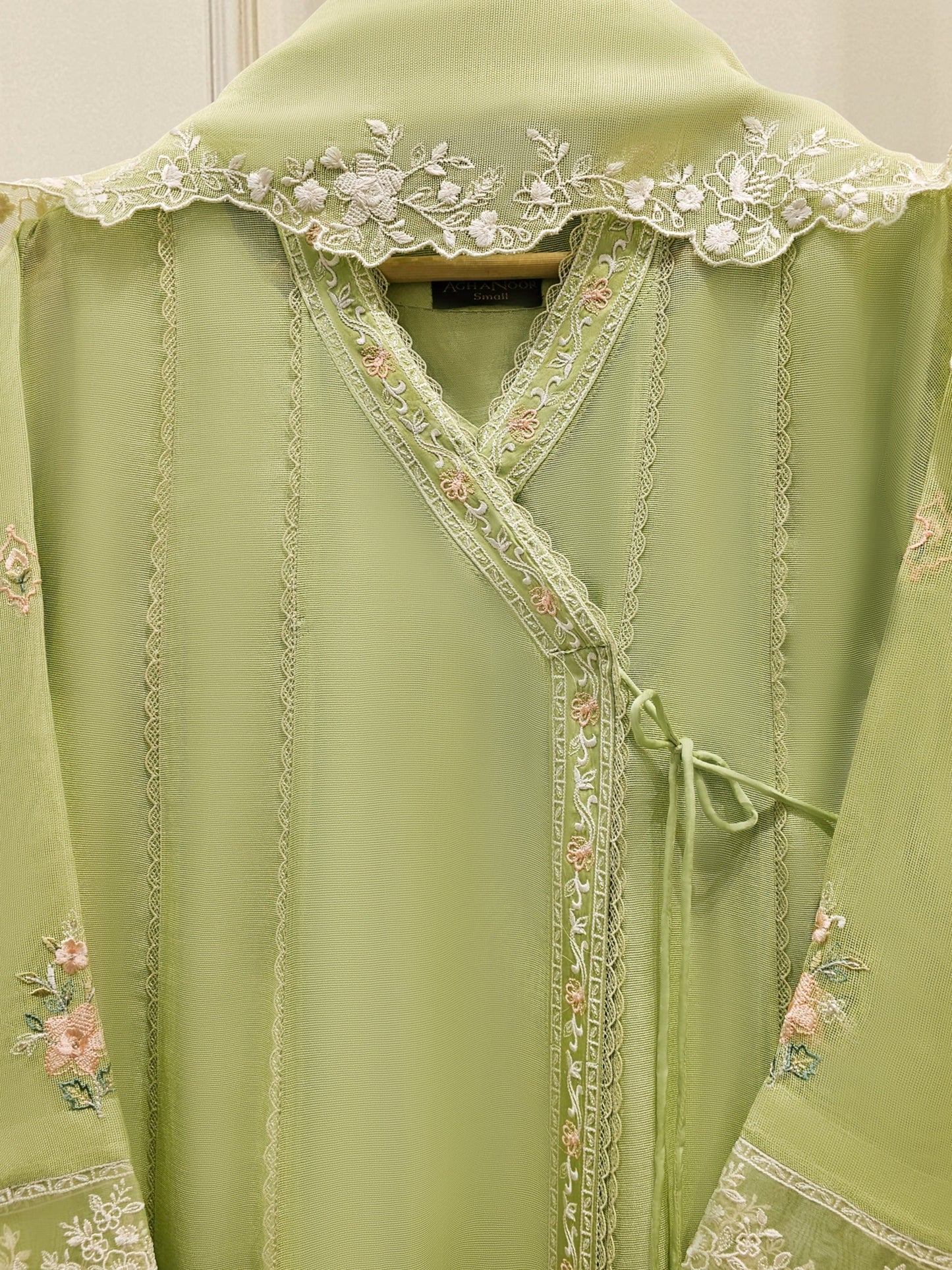 Aghanoor Embroidered Cotton Net Frock Style 3 Piece Suit