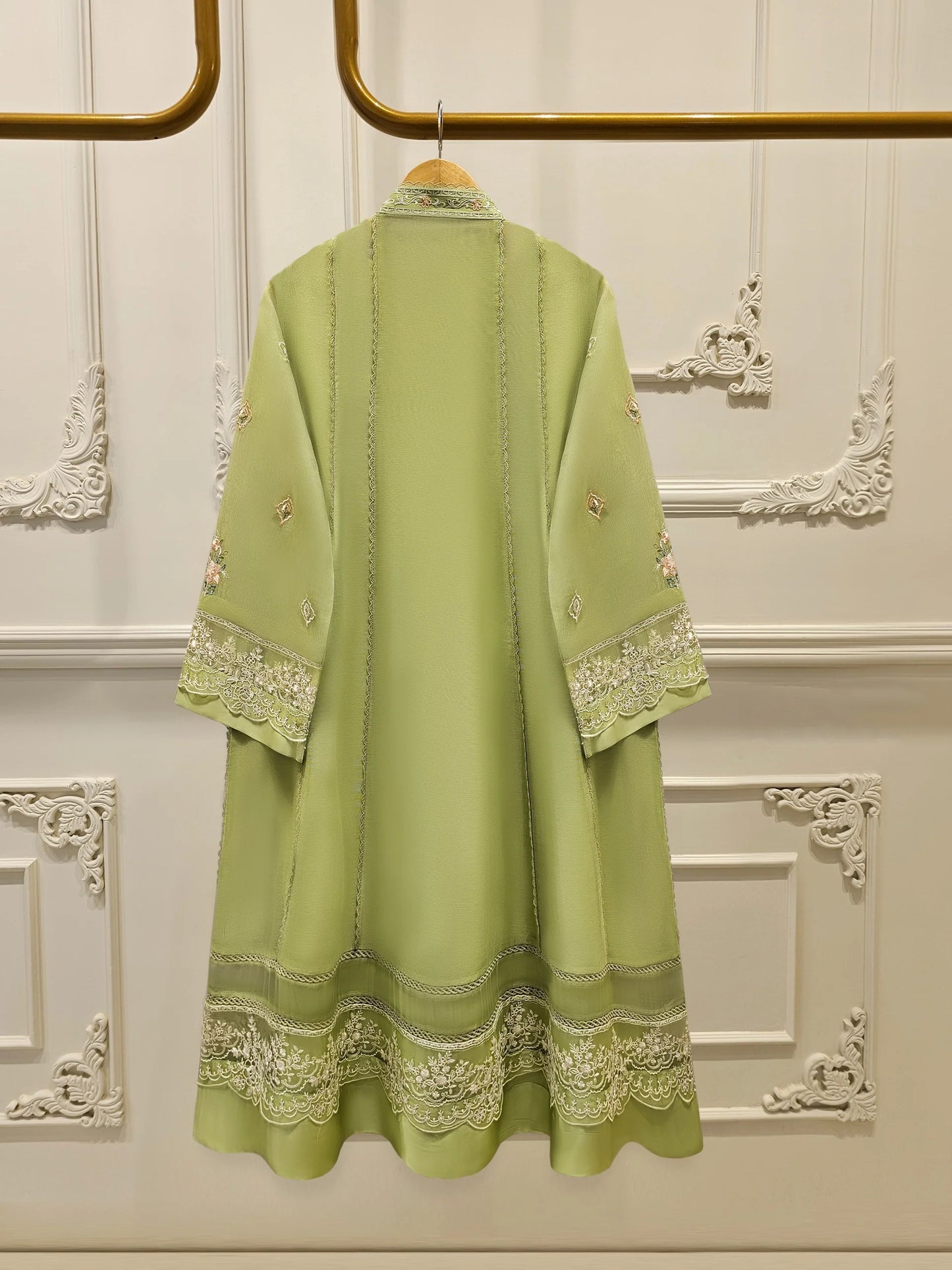 Aghanoor Embroidered Cotton Net Frock Style 3 Piece Suit