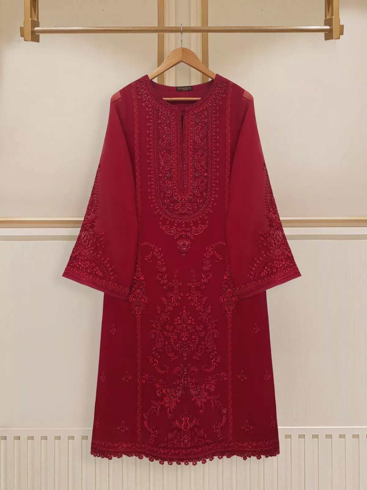 Aghanoor Embroidered Organza 3 Piece Suit